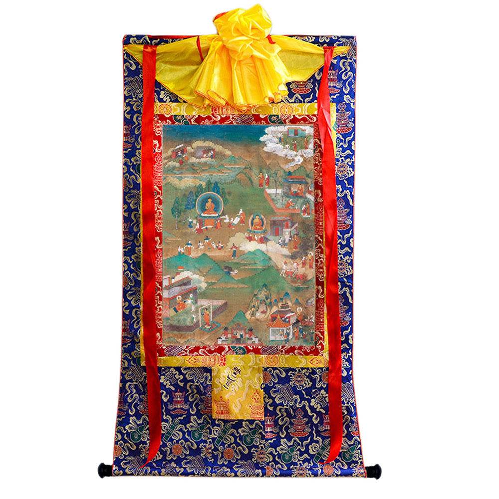 Biography of Shakyamuni Thangka - Gandhanra-ART