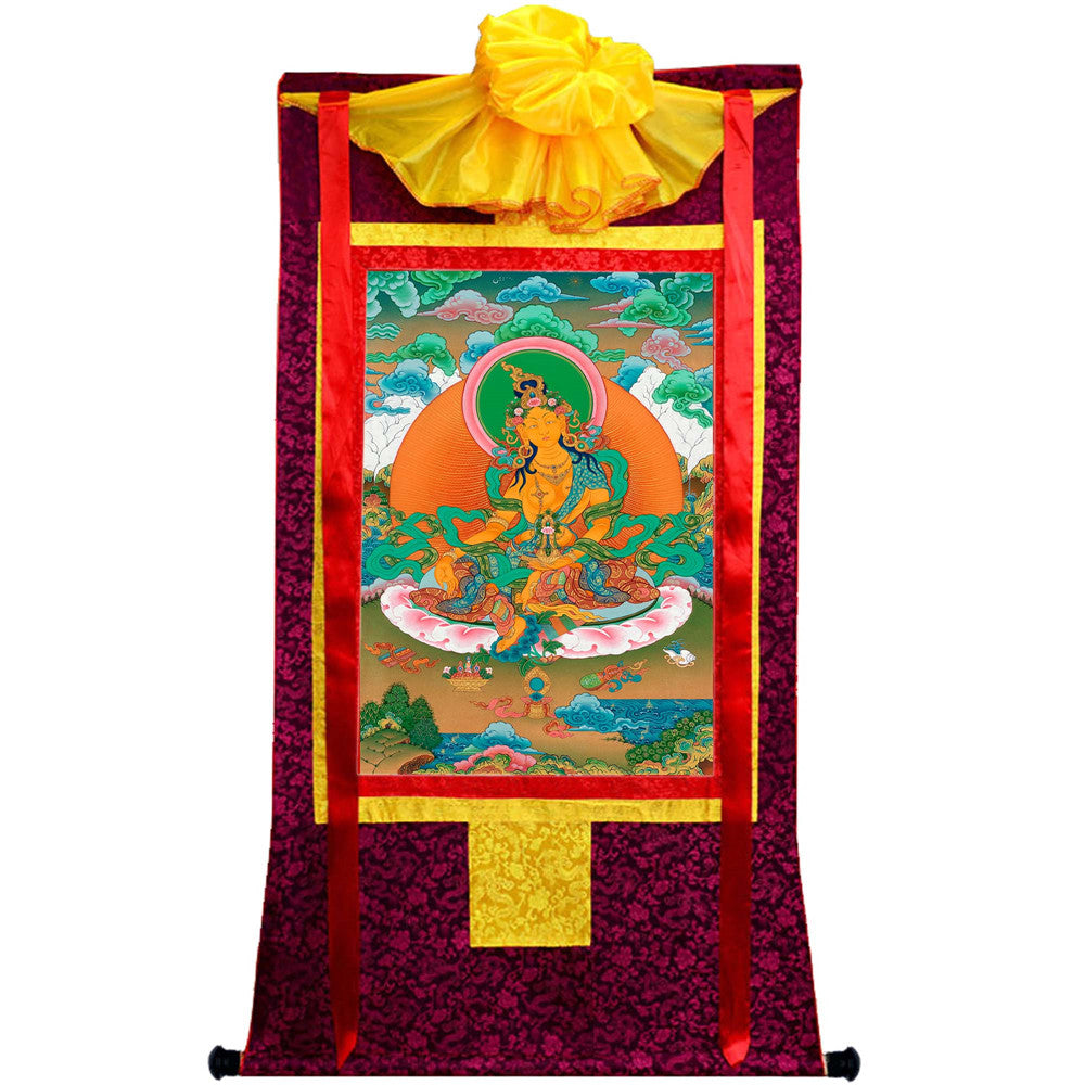 Gandhanra Tibetan Thangka Art - Green Tara - from Kathok Monastery - Giclee Print with Mineral Pigments