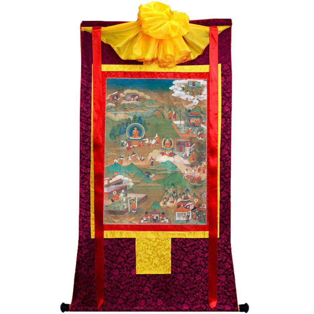 Biography of Shakyamuni Thangka - Gandhanra-ART