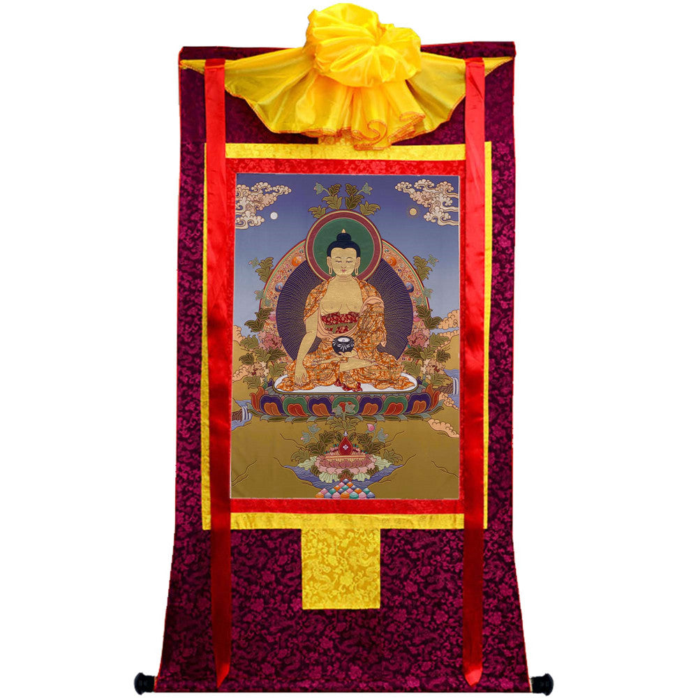 Gandhanra Tibetan Thangka Art - Bhaisajyaguru - Medicine Buddha - from Kathok Monastery - Giclee Print with Mineral Pigments
