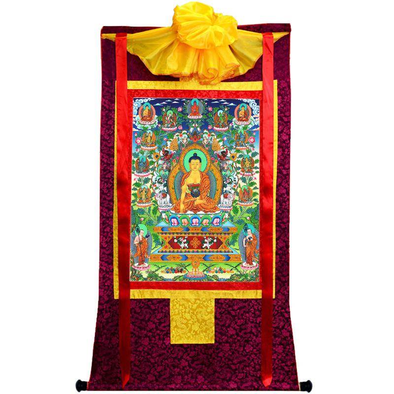 Shakyamuni Thangka - Hand Framed Giclee Printed Tibetan Art - Gandhanra-ART