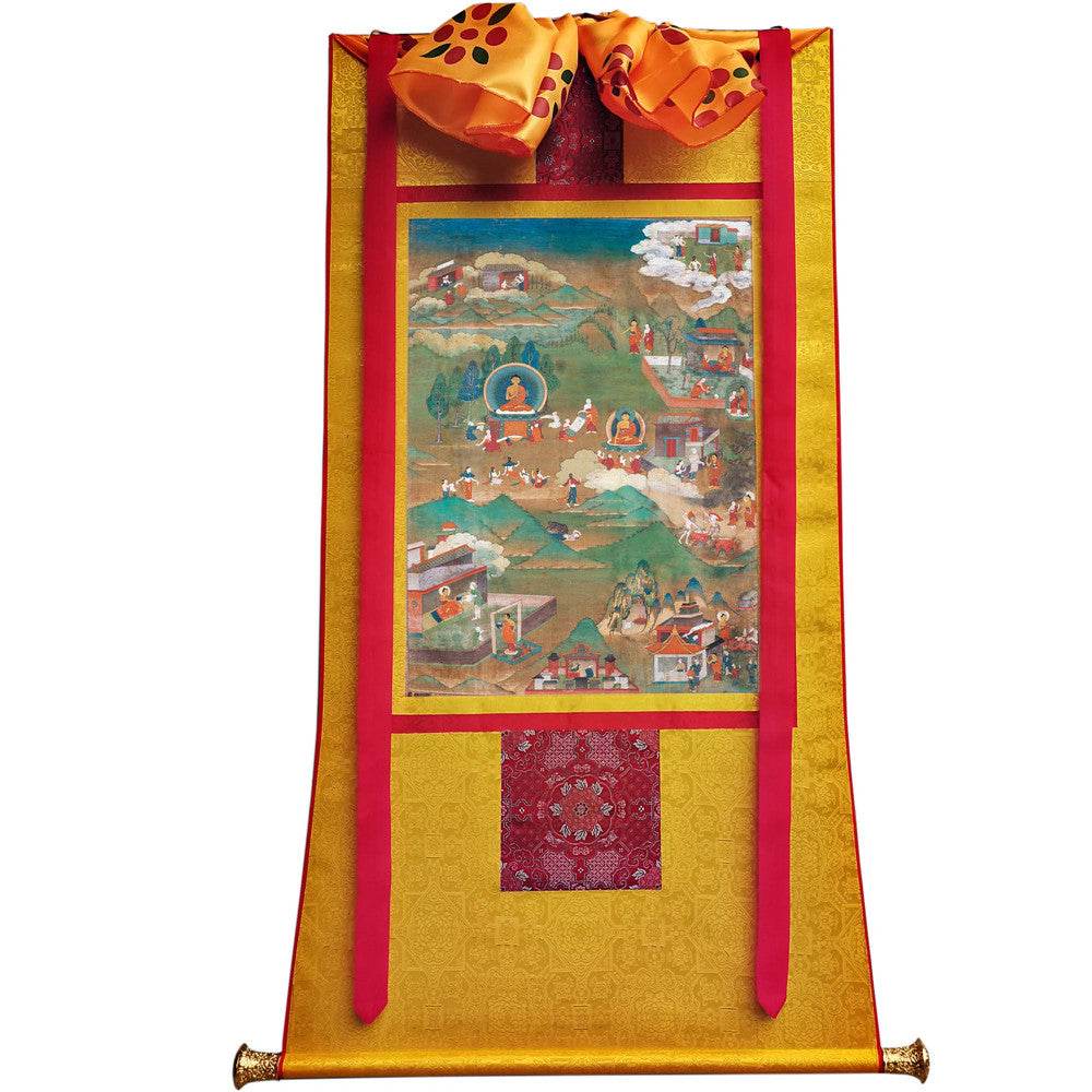 Biography of Shakyamuni Thangka - Gandhanra-ART