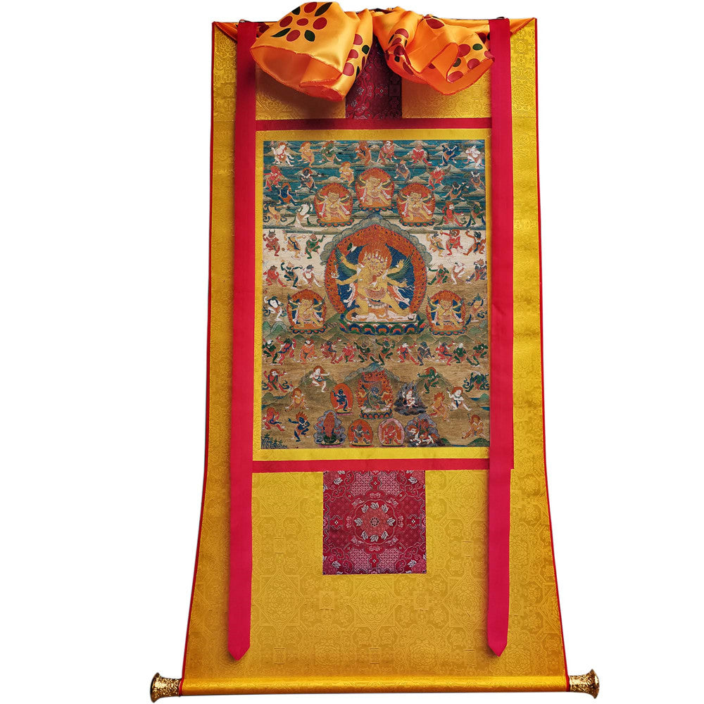 Gandhanra Tibetan Thangka Art - Vajrakilaya - Dorje Phurba - from Kathok Monastery - Giclee Print with Mineral Pigments