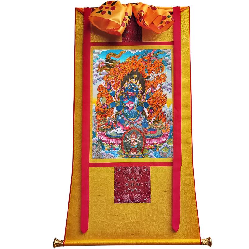 Gandhanra Tibetan Thangka Art - Mahakala - from Kathok Monastery - Giclee Print with Mineral Pigments