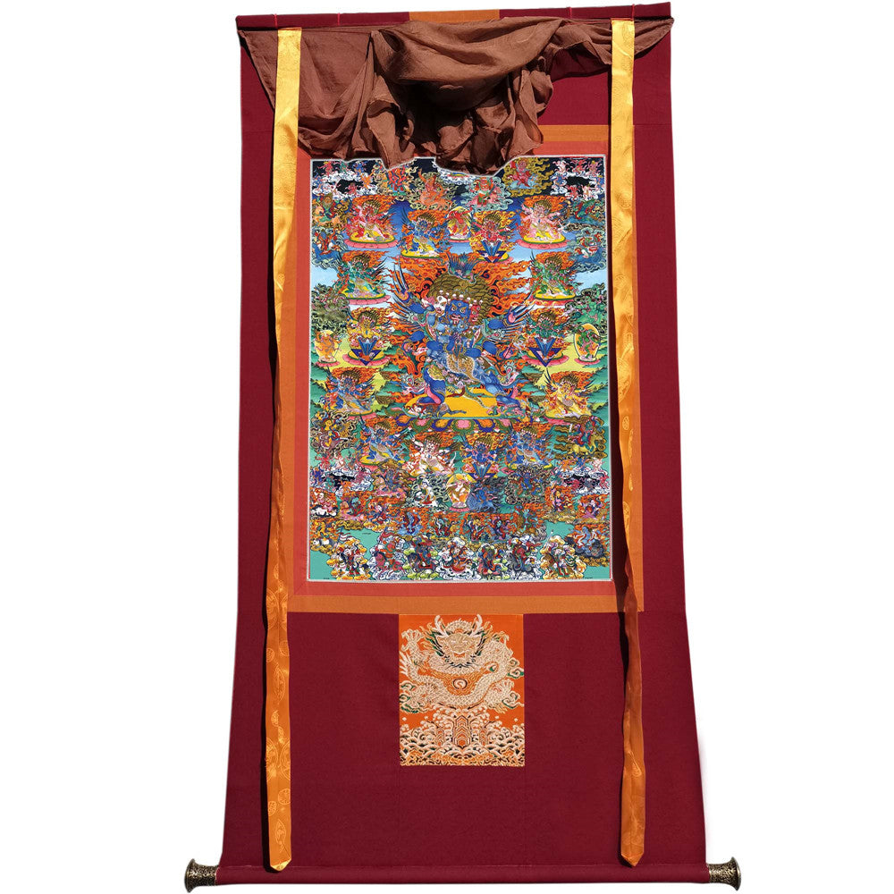 Gandhanra Tibetan Thangka Art - Vajrakilaya - Dorje Phurba - from Kathok Monastery - Giclee Print with Mineral Pigments