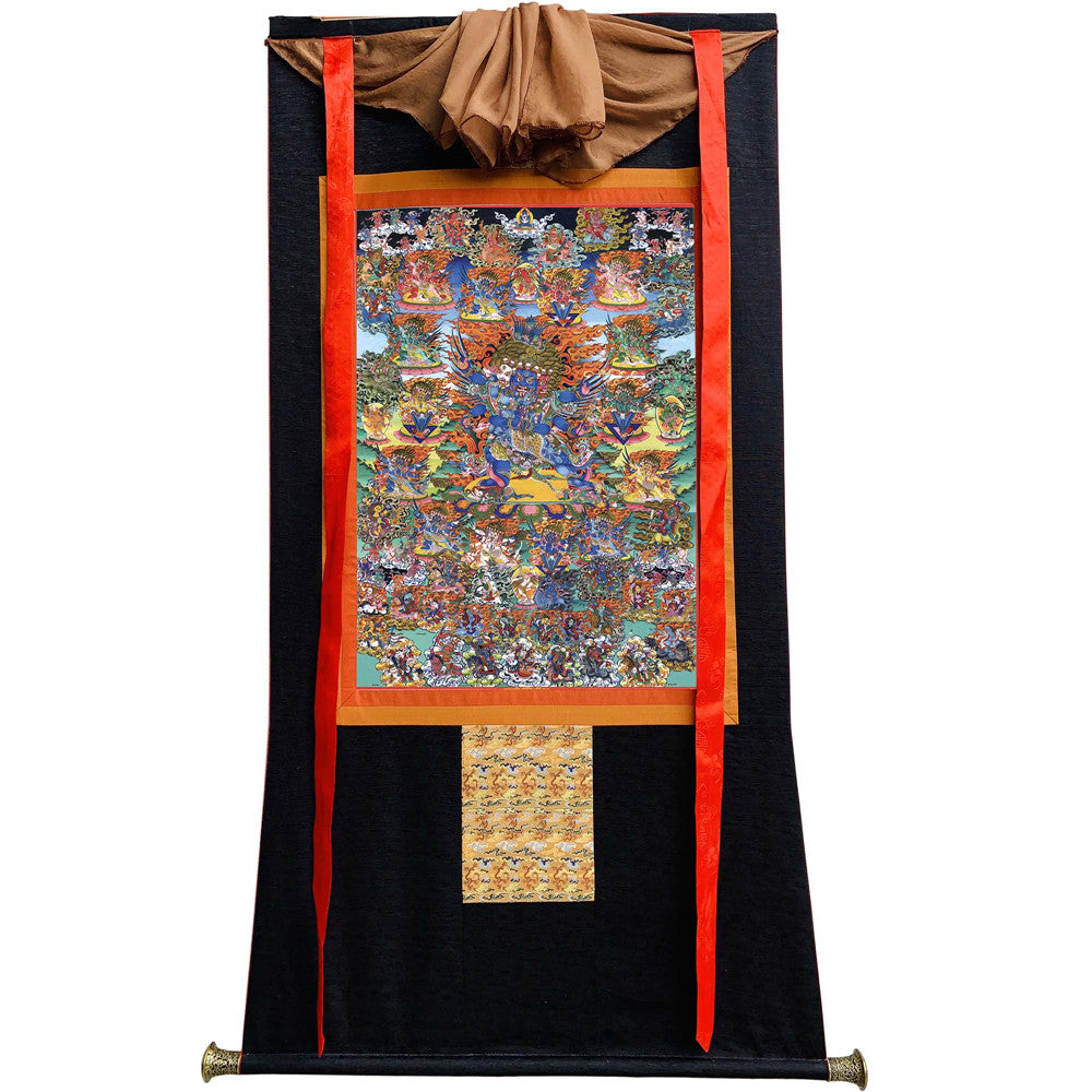 Gandhanra Tibetan Thangka Art - Vajrakilaya - Dorje Phurba - from Kathok Monastery - Giclee Print with Mineral Pigments