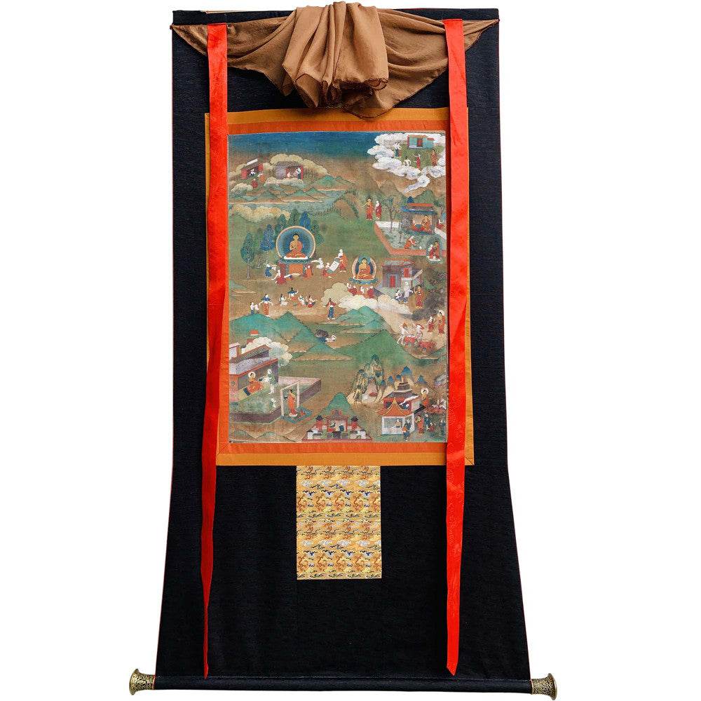 Biography of Shakyamuni Thangka - Gandhanra-ART