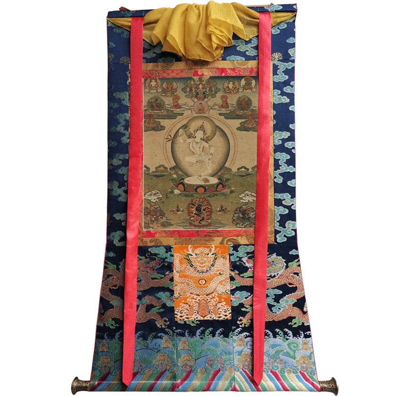Machig Labdron Image - Tibetan thangka painting, size reference