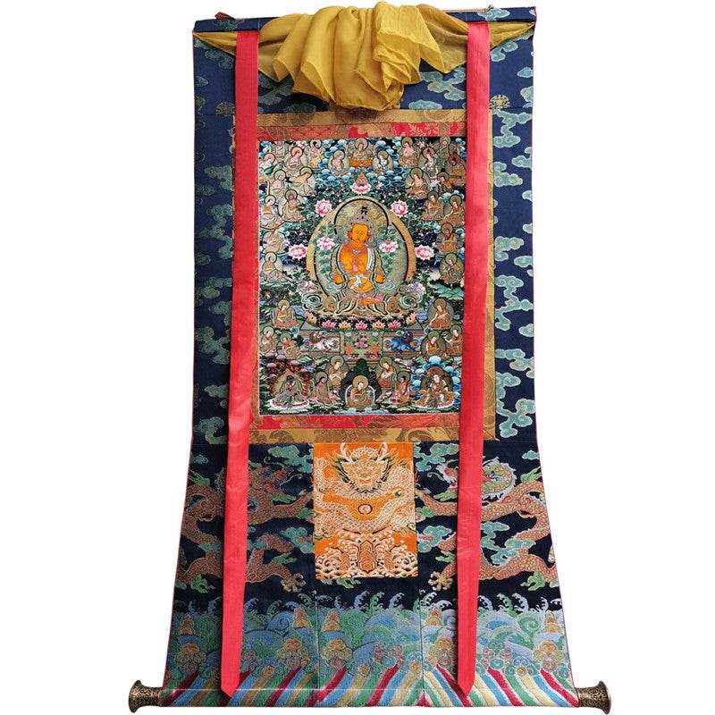 Manjusri Image - Tibetan thangka painting, size reference
