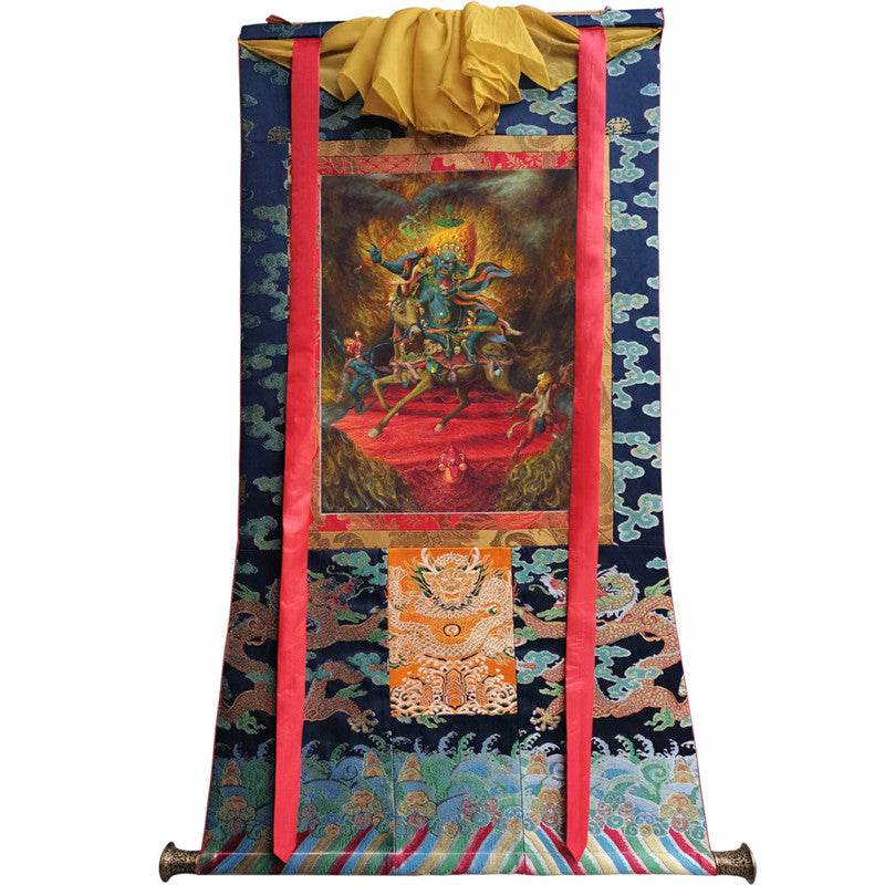 Palden Lhamo / Magzor Gyalmo / Shri Devi Image - Tibetan thangka painting, size reference
