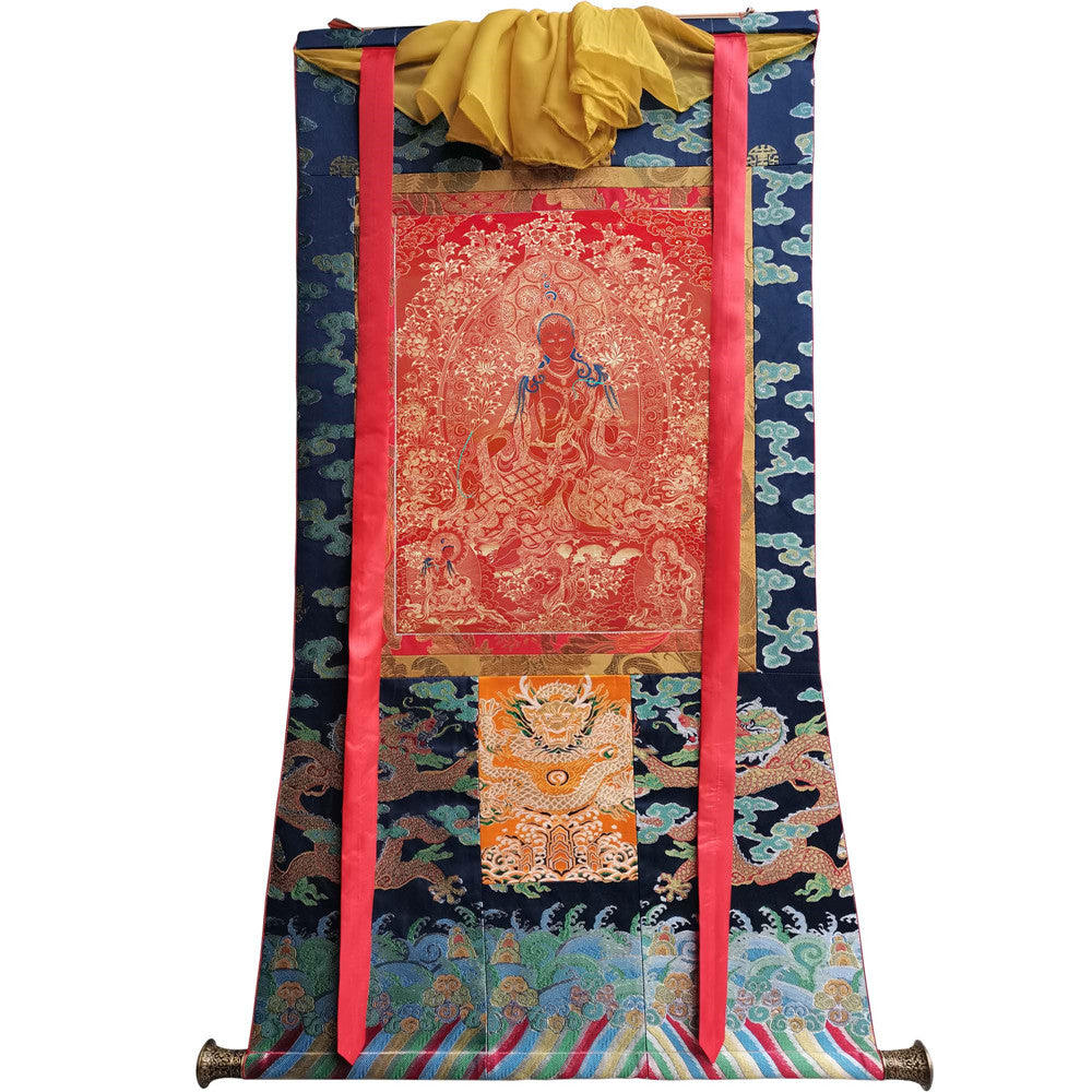 2774-唐卡-HBMT-079绿度母红唐-老-240dpi - Tibetan thangka painting, size reference