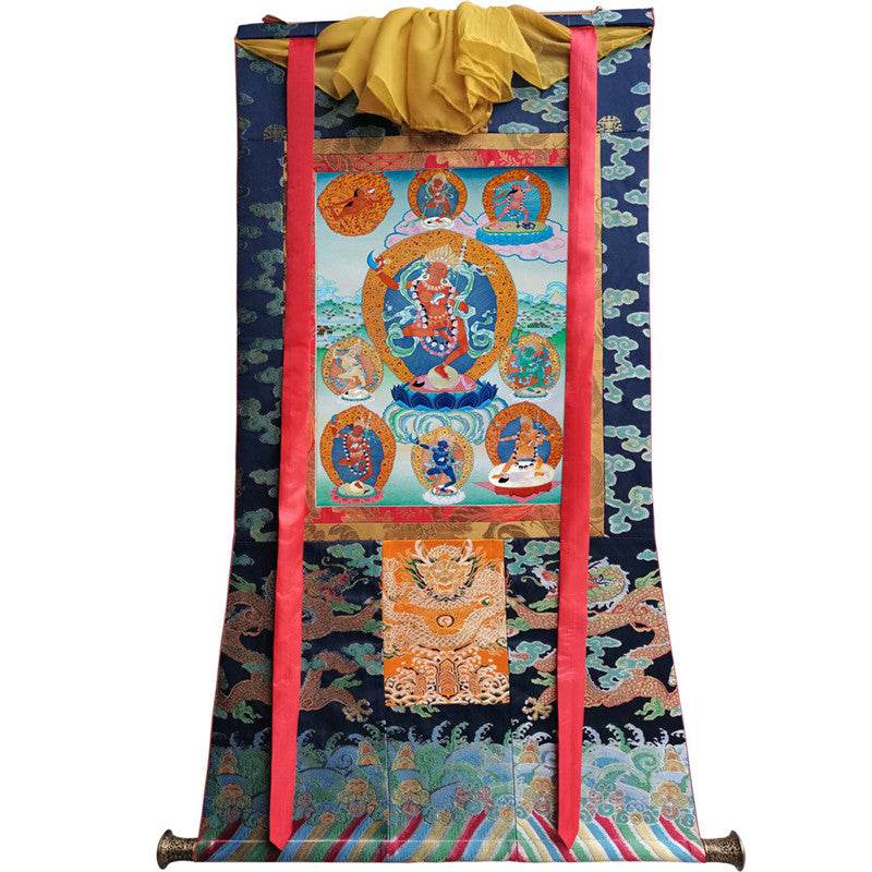 Vajravarahi Image - Tibetan thangka painting, size reference