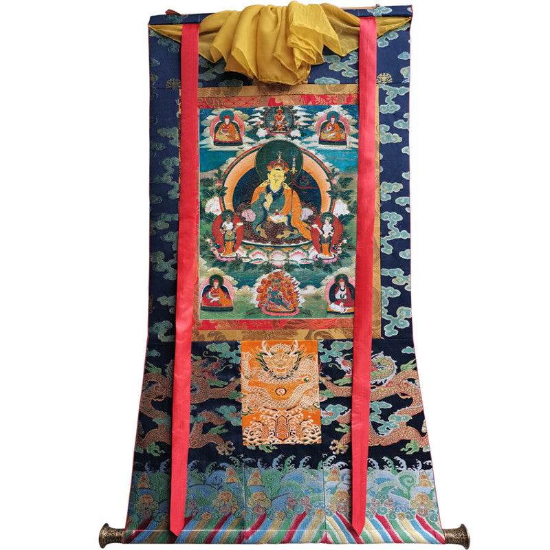 Guru Rinpoche Image - Tibetan thangka painting, size reference