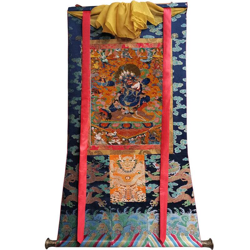 Mahakala Image - Tibetan thangka painting, size reference