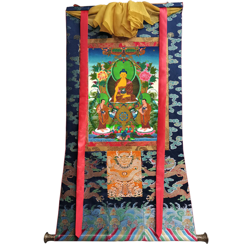 Gandhanra Tibetan Thangka Art - Shakyamuni - from Kathok Monastery - Giclee Print with Mineral Pigments