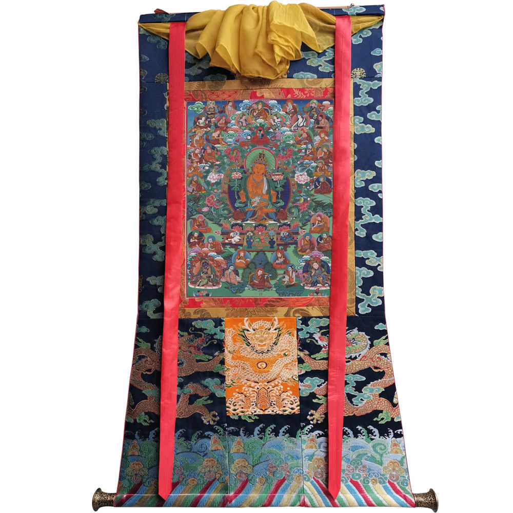 Manjusri Thangka - Hand Framed Giclee Printed Tibetan Art
