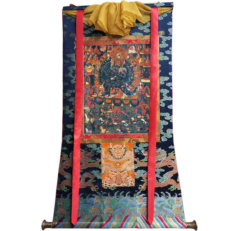 Yamantaka \ Vajrabhairava Image - Tibetan thangka painting, size reference