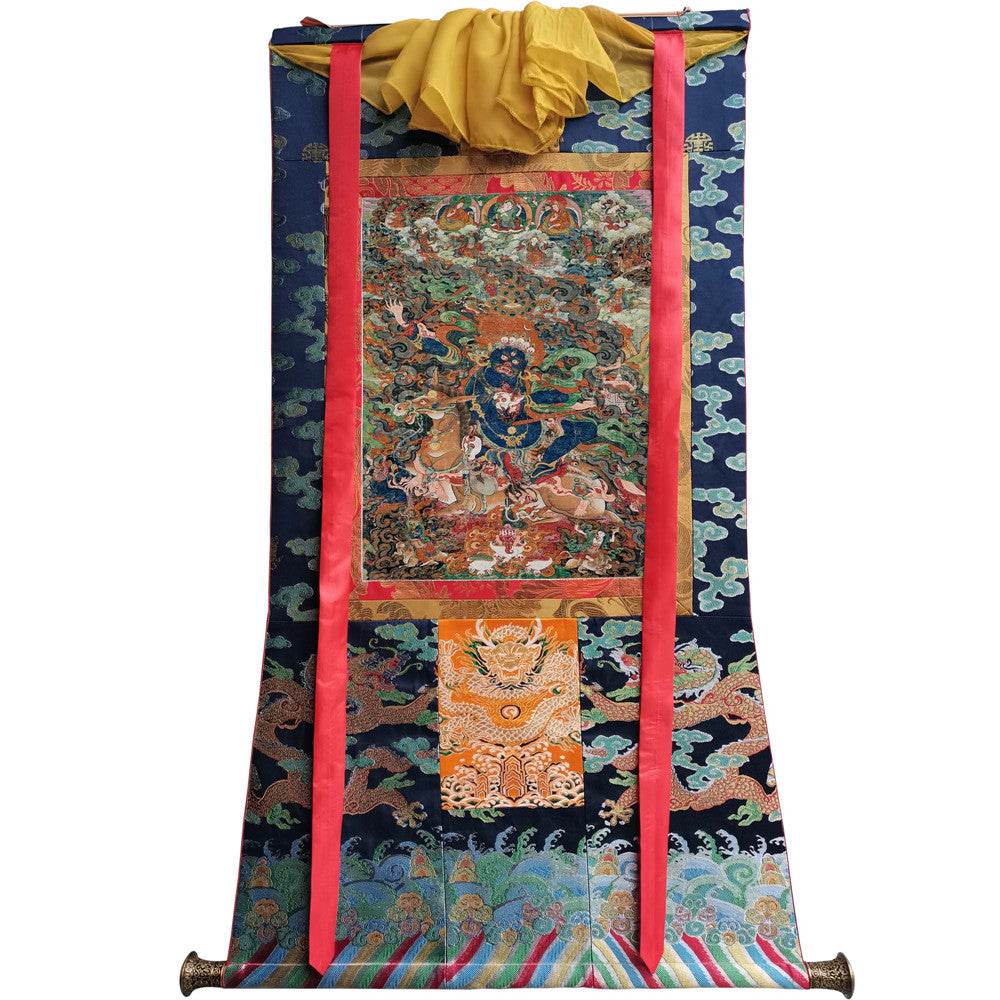 Palden Lhamo / Magzor Gyalmo - 18th Century - Tibetan thangka painting, size reference