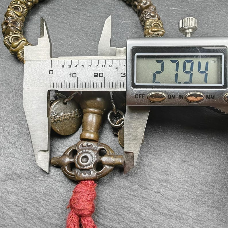 Antique Handhold Wrist Mala - 9mm Tibetan Garuda Bracelet - Made of Thokcha - Lucky Rosary - Spiritual Gift