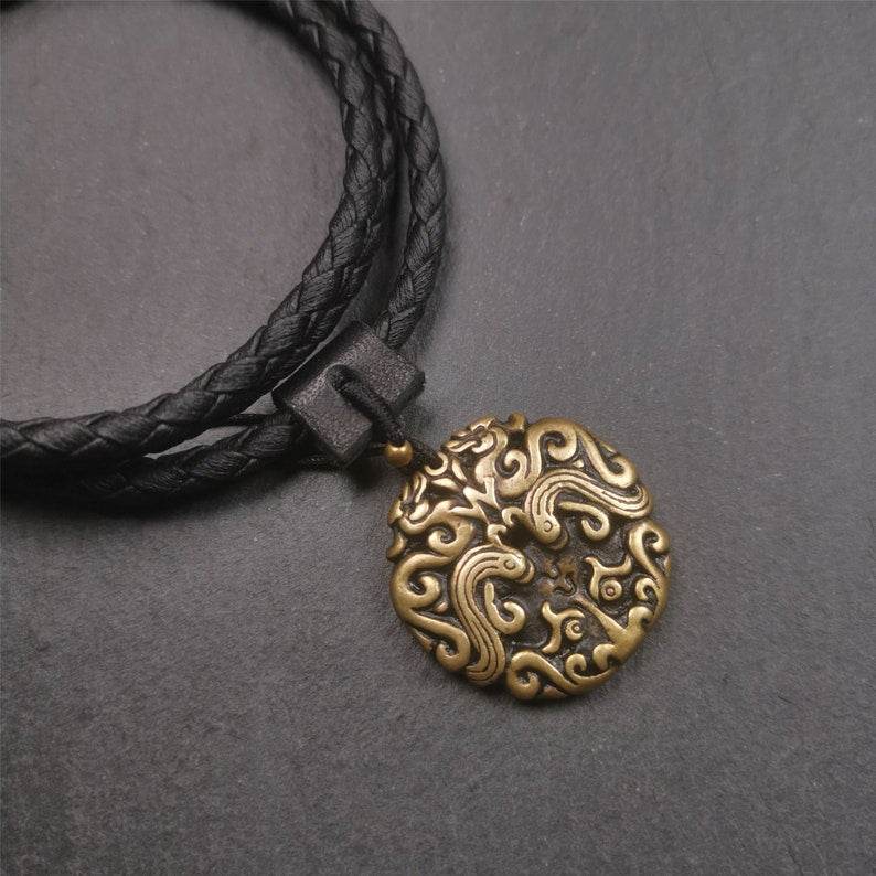 Kirtimukha Pendant,Dragon Badge - Gandhanra-ART