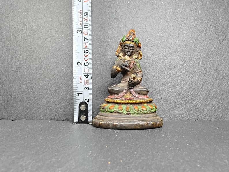 Antique Tibetan Buddha Statue | Vajrasattva Dorje Sempa | 75mm Height | 40 Years Old