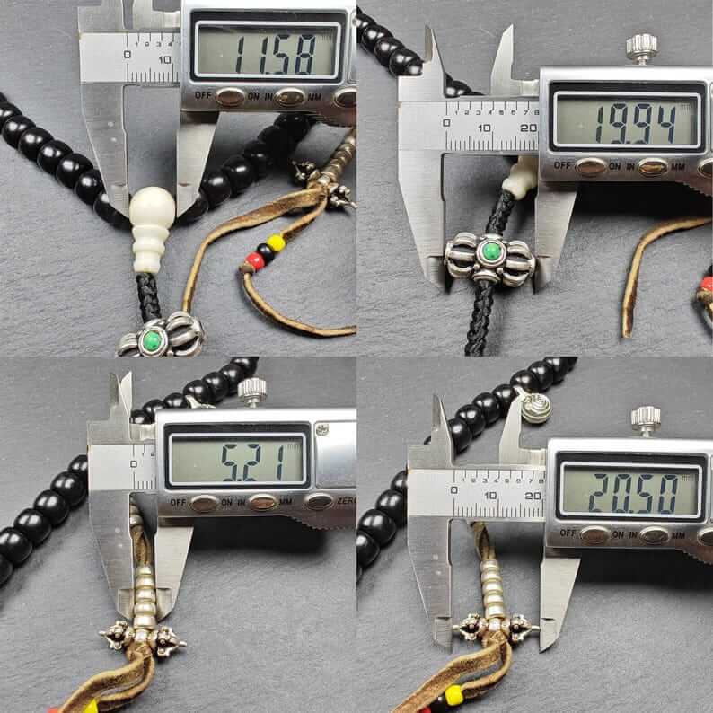 Authentic 10mm Coconut Necklace Mala : Old Tibetan Rosary 108 Prayer Beads - 43cm Stretched