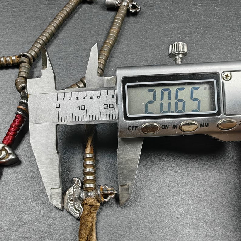 Authentic 5mm Cold Iron Ascetic Hand Hold Mala : Old Tibetan Rosary Prayer Beads - 17cm stretched