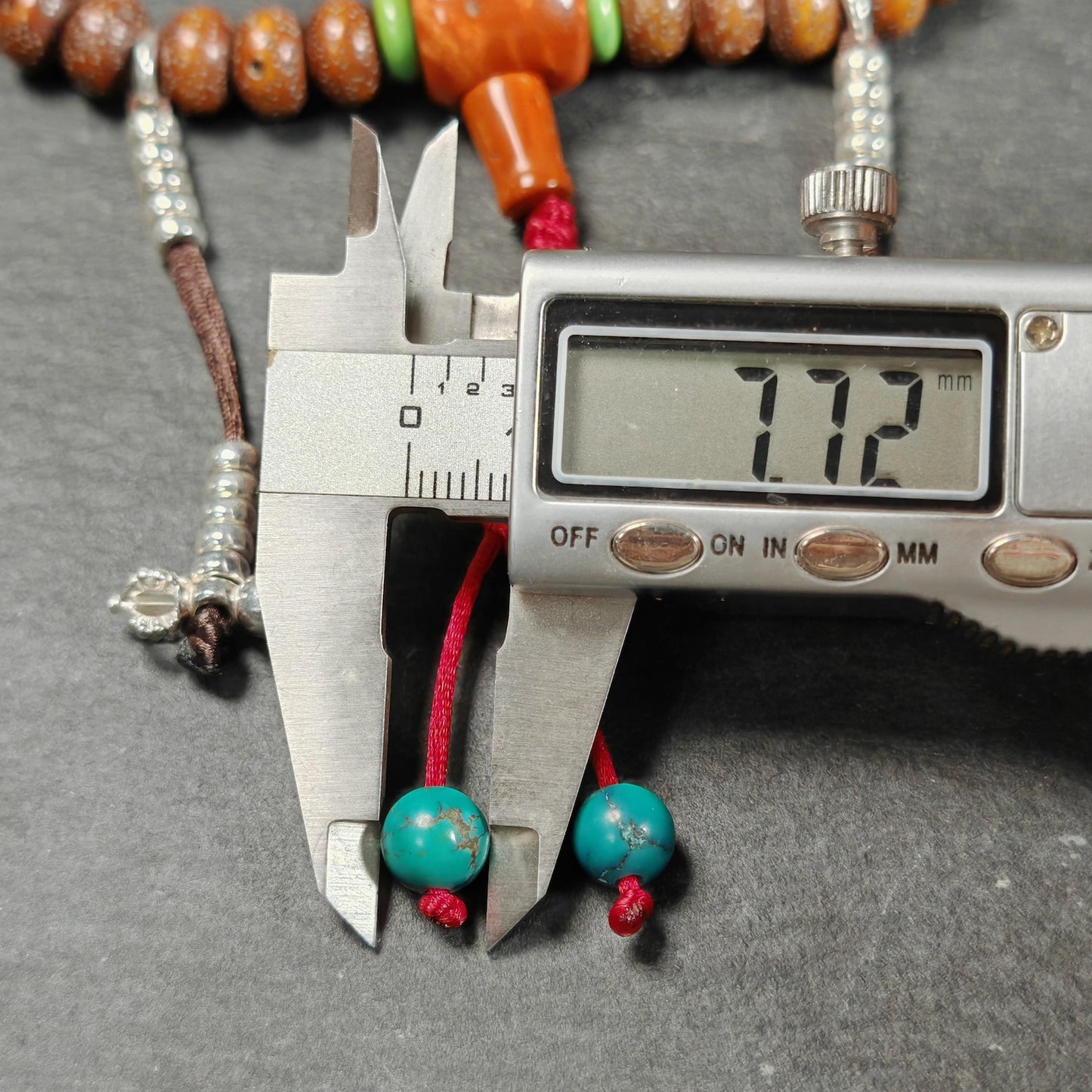 Authentic 9mm Lotus Seed Beads Wrist Mala Bracelet: Decades Old Tibetan Rosary Hand Hold Prayer Beads - 12cm Stretched