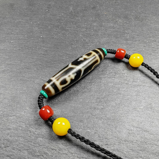 Authentic Tibetan Treasure Vase Dzi Bead Necklace | Protective Charm | Spirital Gift | Decades Old