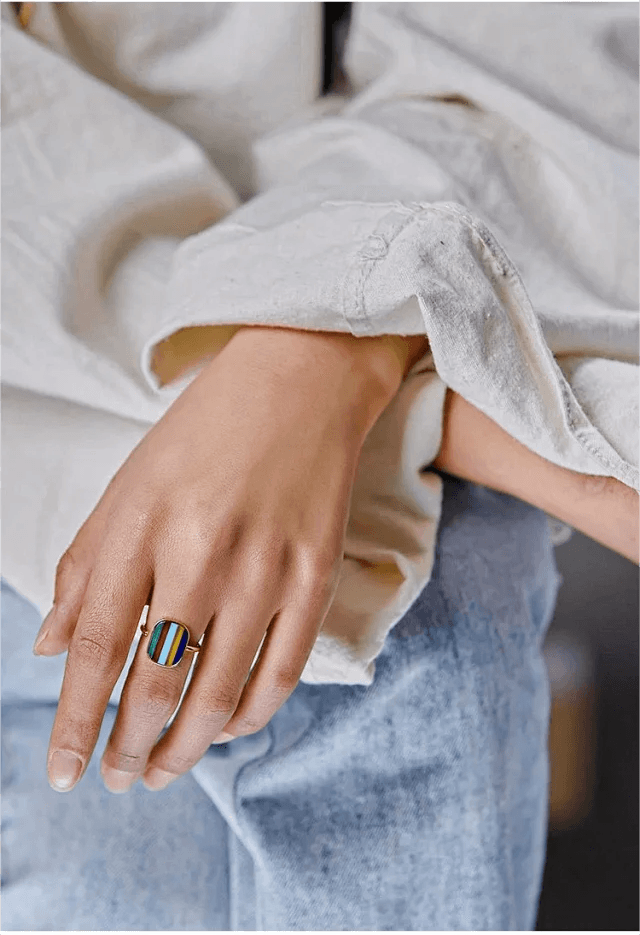 Tibetan Ring | Adjustable US Size 6 - Gandhanra-ART
