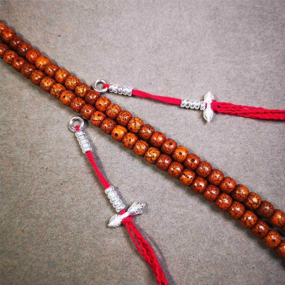 4mm Sterling Silver Prayer Bead Counters with Dorje and Vajra Pendant - Gandhanra-ART