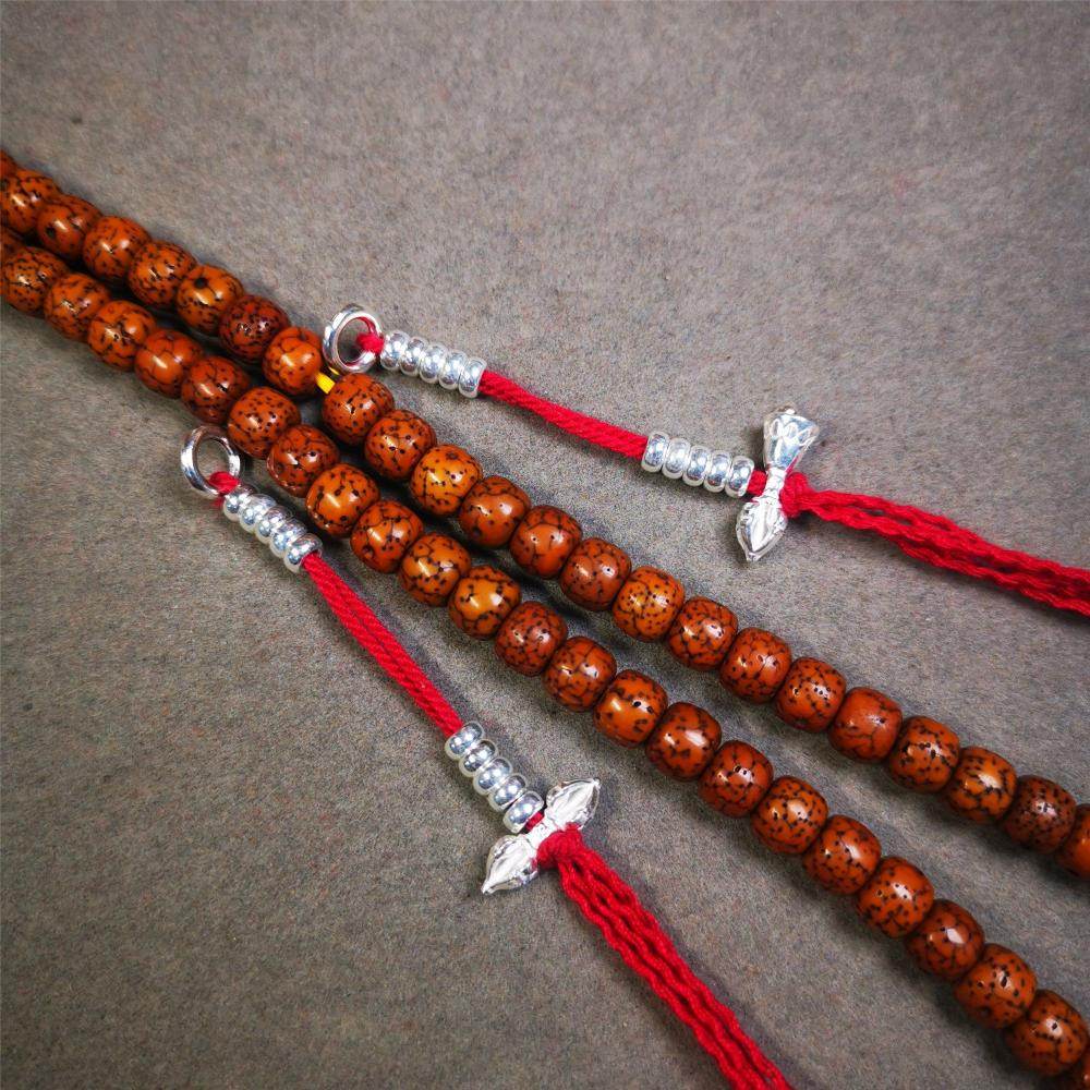 4mm Sterling Silver Prayer Bead Counters with Dorje and Vajra Pendant - Gandhanra-ART