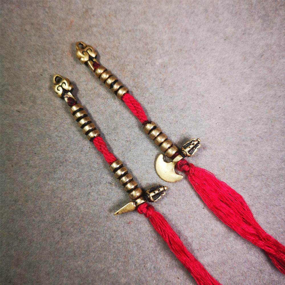5mm Brass Prayer Bead Counters with Kila and Kartika Pendant - Gandhanra-ART