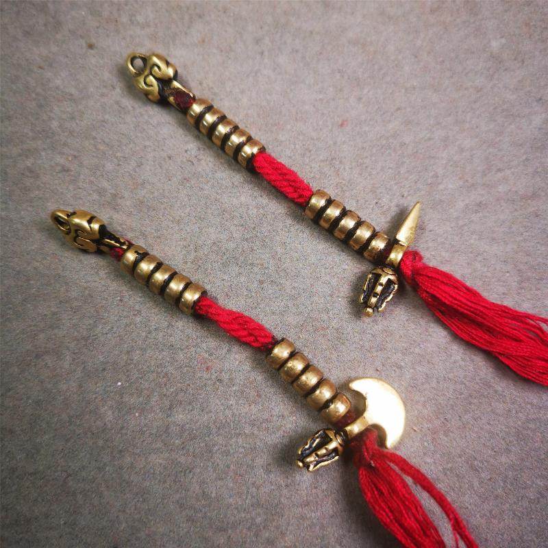 5mm Brass Prayer Bead Counters with Kila and Kartika Pendant - Gandhanra-ART