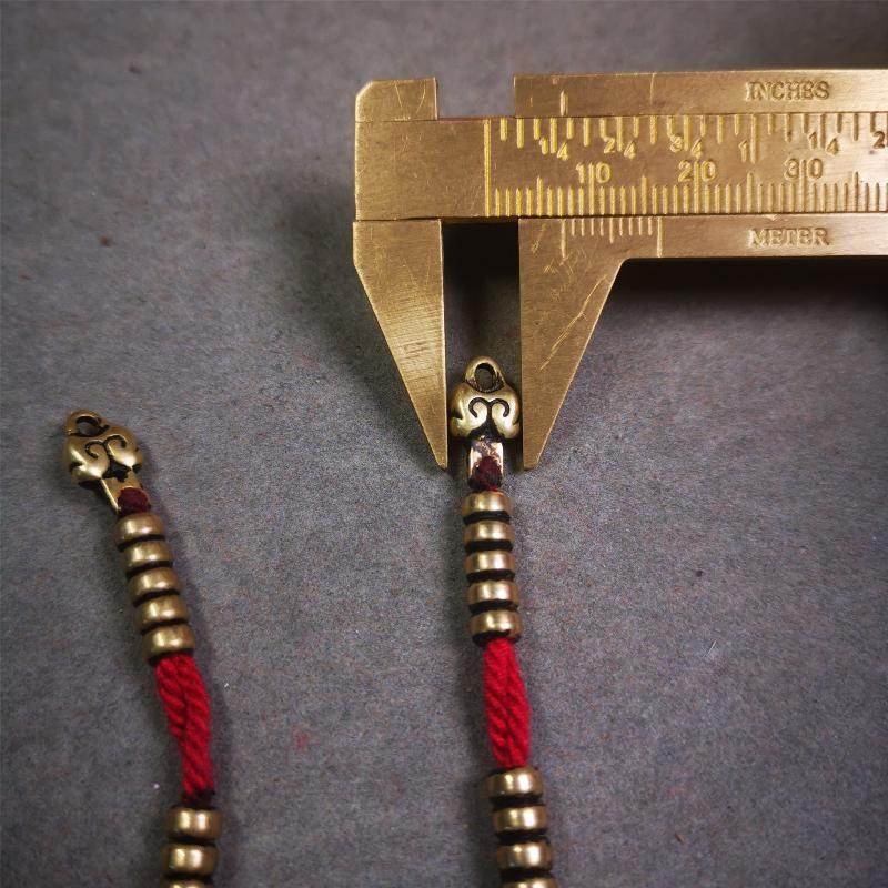 5mm Brass Prayer Bead Counters with Kila and Kartika Pendant - Gandhanra-ART