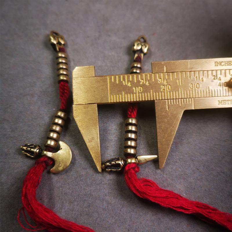 5mm Brass Prayer Bead Counters with Kila and Kartika Pendant - Gandhanra-ART