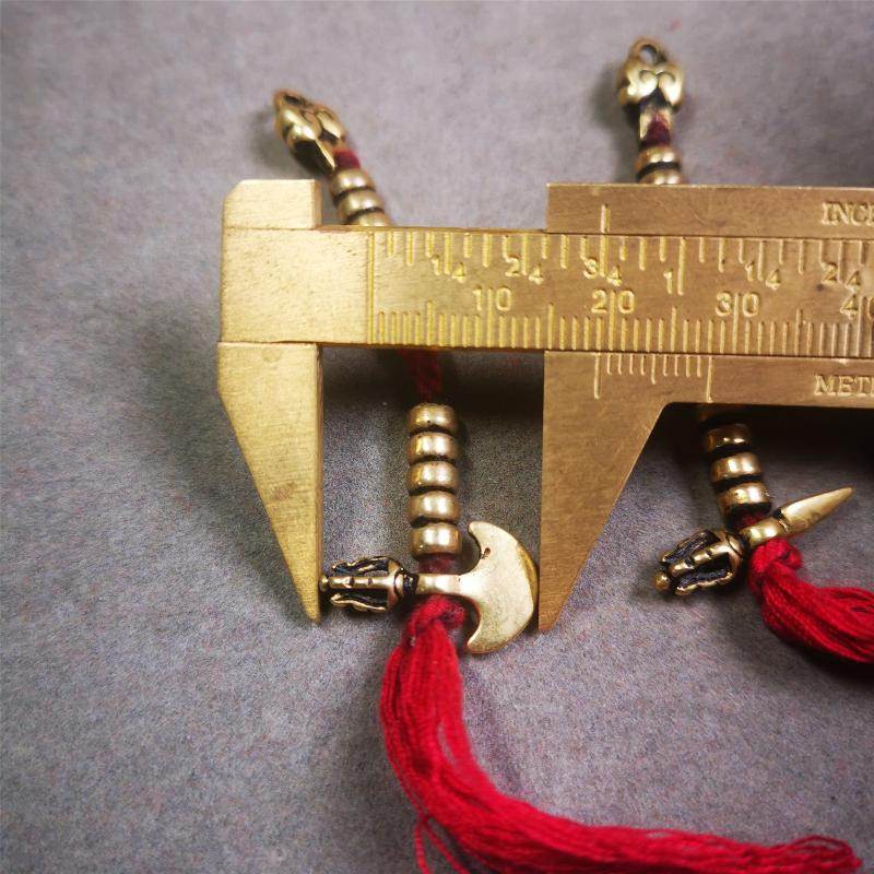 5mm Brass Prayer Bead Counters with Kila and Kartika Pendant - Gandhanra-ART