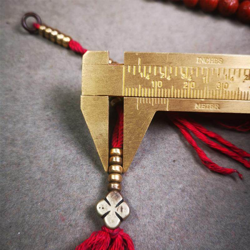 5mm Brass Prayer Bead Counters with Gesang Flower Pendant - Gandhanra-ART