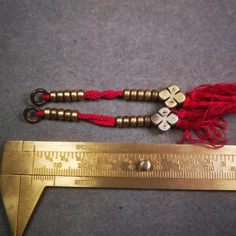 5mm Brass Prayer Bead Counters with Gesang Flower Pendant - Gandhanra-ART