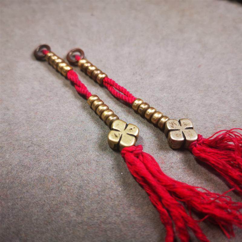 5mm Brass Prayer Bead Counters with Gesang Flower Pendant - Gandhanra-ART