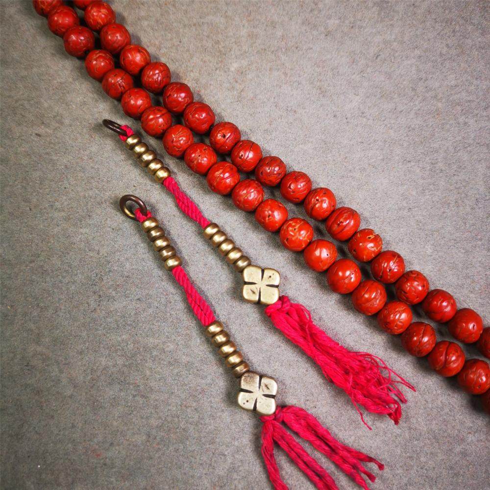 5mm Brass Prayer Bead Counters with Gesang Flower Pendant - Gandhanra-ART