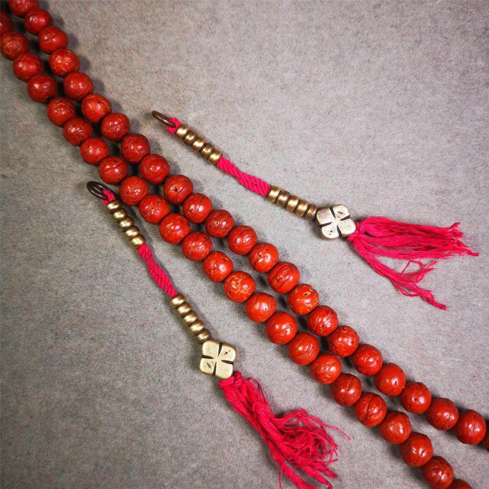 5mm Brass Prayer Bead Counters with Gesang Flower Pendant - Gandhanra-ART