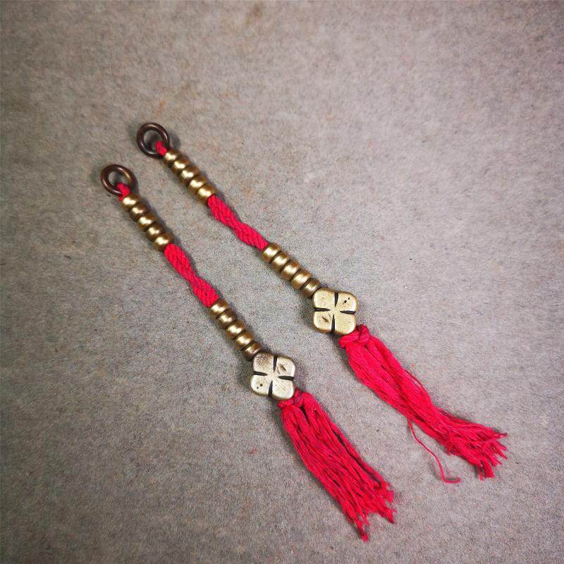 5mm Brass Prayer Bead Counters with Gesang Flower Pendant - Gandhanra-ART