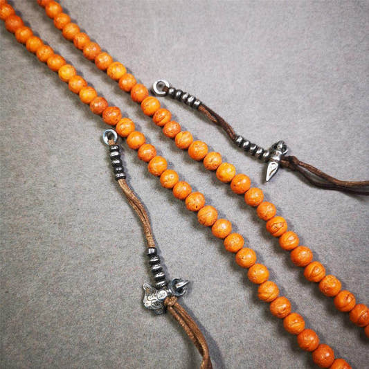 5mm Cold Iron Prayer Bead Counters - Tibetan Buddhist art, detailed view