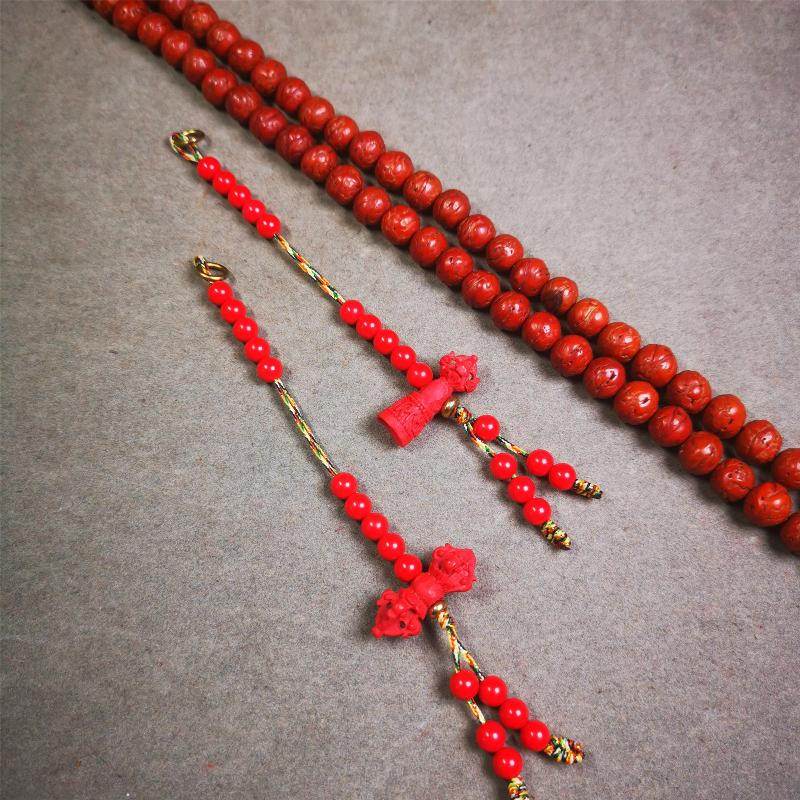5mm Red Cinnabar Prayer Bead Counters - Gandhanra-ART