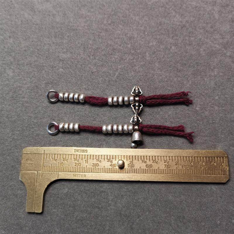 5mm Silver Prayer Bead Counters with Dorje and Bell Pendant - Gandhanra-ART