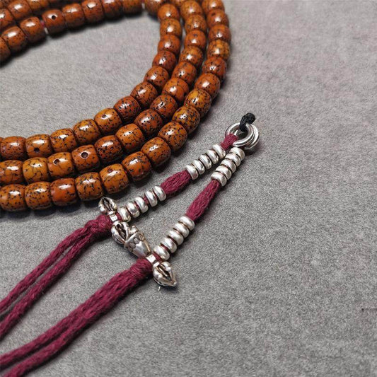 4mm Silver Prayer Bead Counters with Dorje and Bell Pendant - Gandhanra-ART