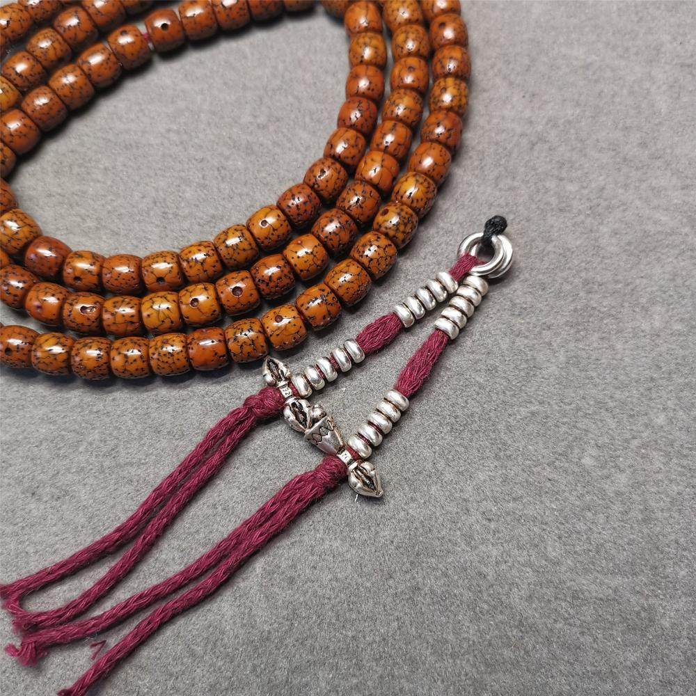 4mm Silver Prayer Bead Counters with Dorje and Bell Pendant - Gandhanra-ART