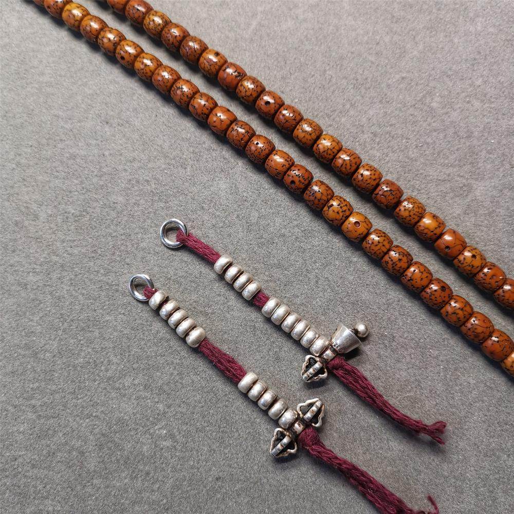 5mm Silver Prayer Bead Counters with Dorje and Bell Pendant - Gandhanra-ART