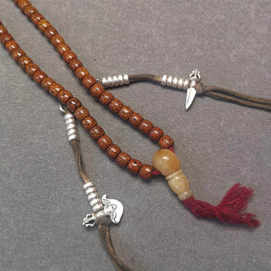 5mm Sterling Silver Prayer Bead Counters - Tibetan Buddhist art, detailed view